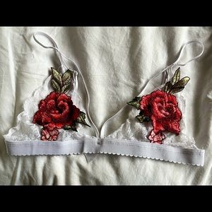 SHEIN Lace Rose Bralette, size S